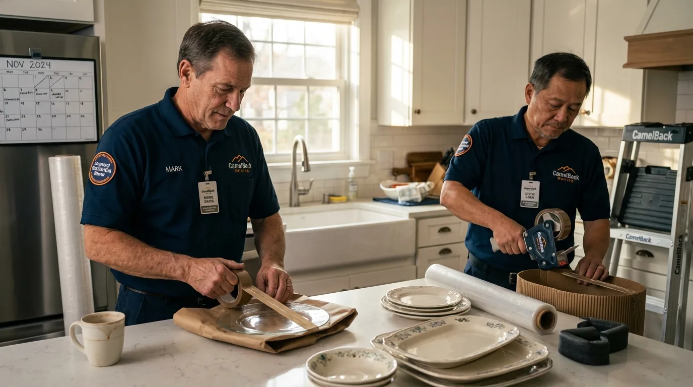 Professional crew packing kitchen dishware in Dublin, PA